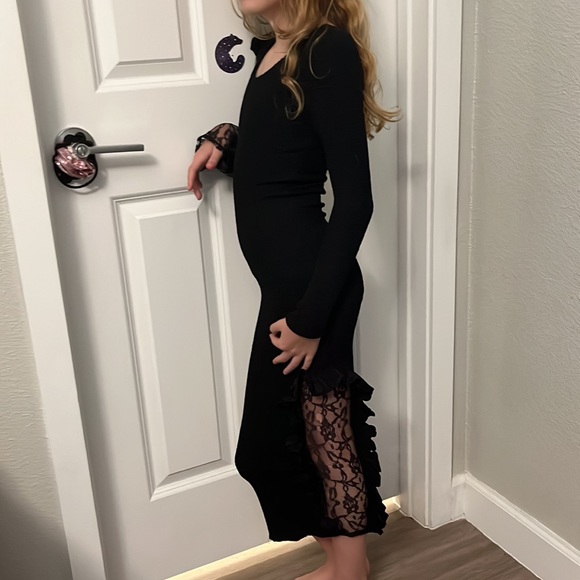 VINTAGE MADONNA LACE BLACK 👗 DRESS - Picture 4 of 17